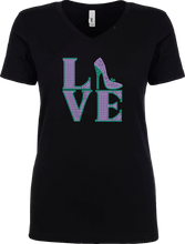 Load image into Gallery viewer, Love Heels Rhinestone Ladies T- Shirt