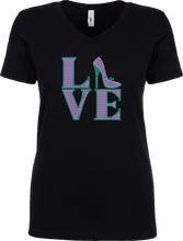 Load image into Gallery viewer, Love Heels Rhinestone Ladies T- Shirt
