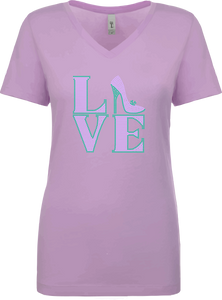Love Heels Rhinestone Ladies T- Shirt